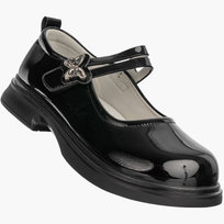 Półbuty Dziewczęce Na Rzepy Buty Eleganckie Skórzana Wkładka Czarne APAWWA B1601P Czarny 36 Apawwa