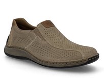 Półbuty męskie brązowe skórzane Rieker 05272-64 wsuwane szerokie ażurowe-42