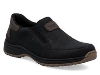 Półbuty męskie czarne Rieker 03365-00 wsuwane szerokie tęgość H-45