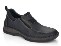 Półbuty męskie czarne Rieker 05363 skórzane wsuwane tęgość szersza H-46