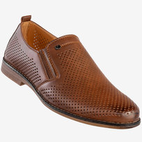 Półbuty Męskie Mokasyny Ekoskóra Buty Wizytowe Eleganckie Wojtyłko Brązowe 9W23802V Brązowy 45 Wojtyłko