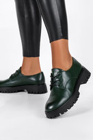 Półbuty Sergio Leone damskie niskie glany sznurowane ze skórzaną wkładką zielone PB201-36