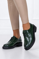 Półbuty Sergio Leone damskie sznurowane skórzana wkładka zielone BT194-40