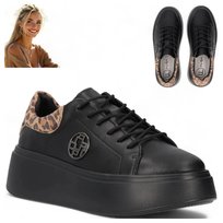 Półbuty Skórzane Damskie Wygodne Sneakersy na platformie Filippo Czarne 39 FILIPPO