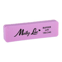 Polerka dwustronna Buffer mini szeroka Soft 180/240 różowa MollyLac