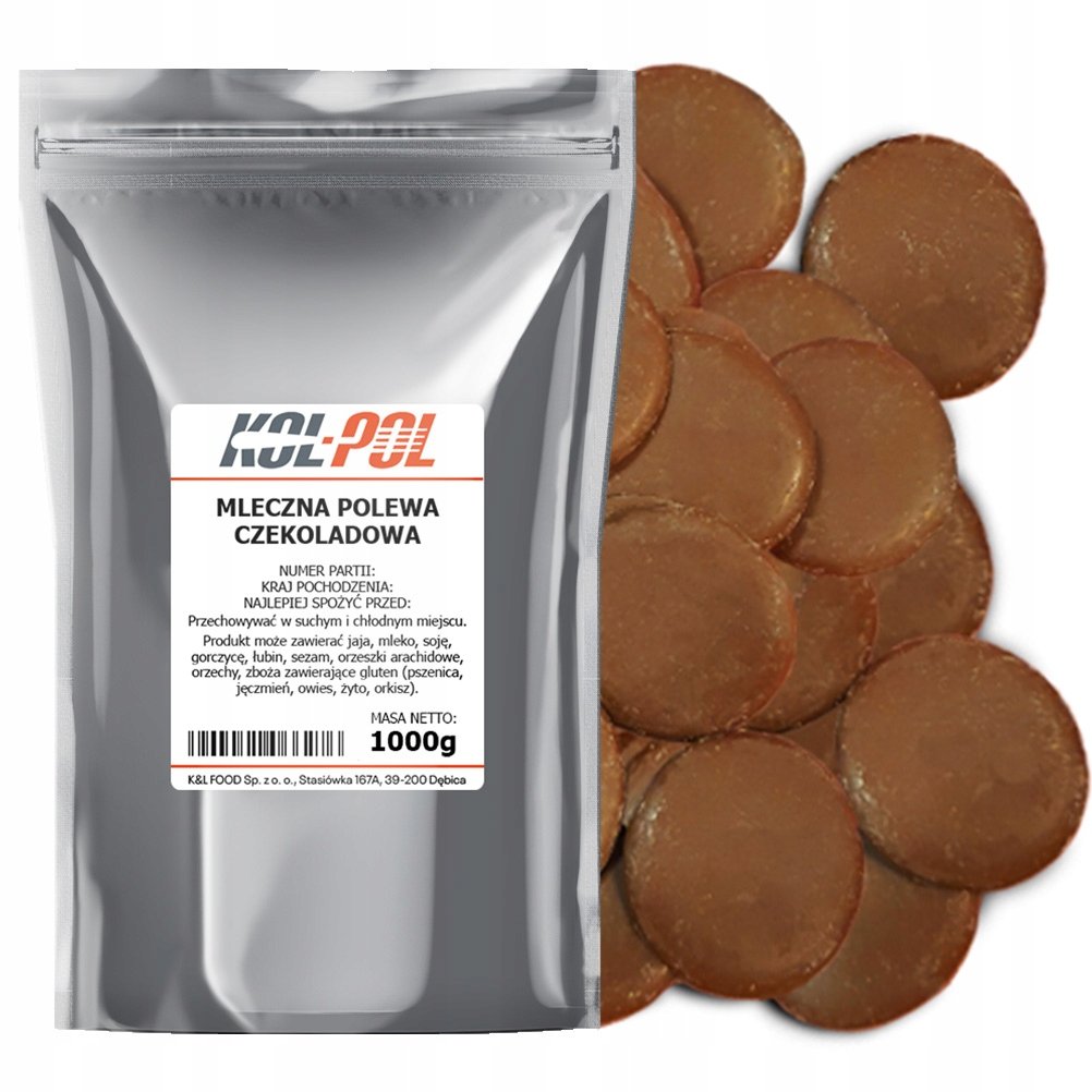 Kol-Pol Kol-Pol Polewa Czekoladowa Mleczna 1Kg Do Rozpuszczania Krążki Do Deserów