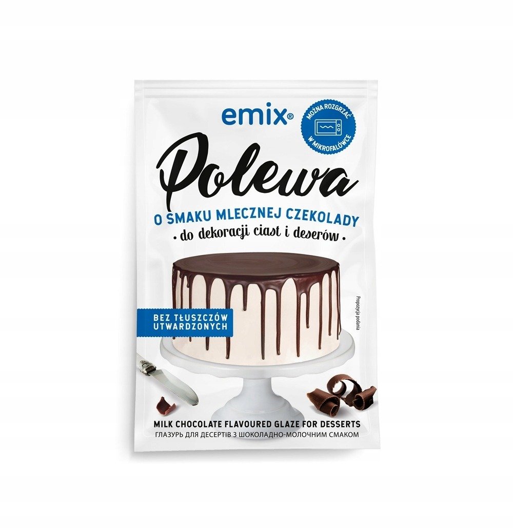 Inny producent Polewa mleczna czekoladowa do dekoracji ciast i deserów 100 g