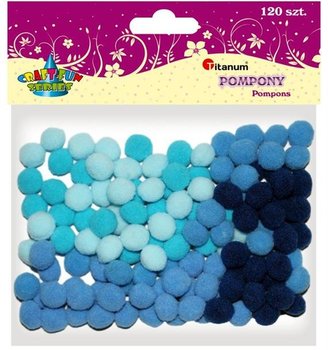 Poliestrowe pompony 10mm 120szt niebiesk CRAFT-FUN - niebieskie - Titanum
