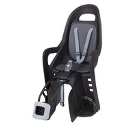 Polisport, fotelik rowerowy GROOVY ff, czarno-szary, mocowany do ramy, 3-punktowe pasy, normy EN14344/CE/TUV