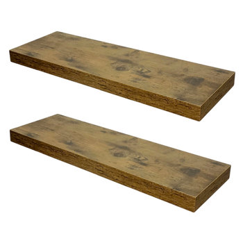 Półka ciemny brąz zestaw 2 sztuki na ścianę do salonu BEGRYF 60x20x3,8 - BEGRYF