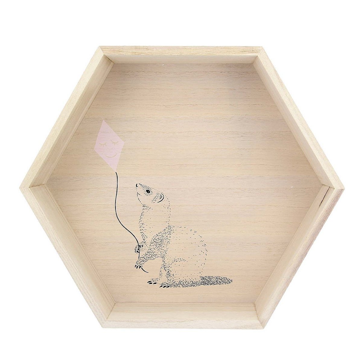 Półka Hexagon pink 36cm, 40x16x36cm
