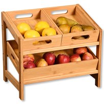 Półka kuchenna bambusowa REGAŁ na owoce warzywa wyciągane tacki h40x35 cm