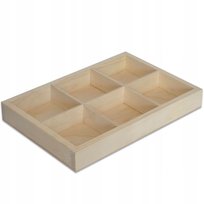 Półka na drobiazgi mała organizer drewniany taca na biżuterię 6 przegródek