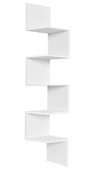Półka narożna TUTUMI Zig Zag, biała, 130x25x25 cm - Tutumi