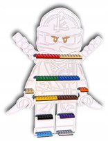Półka Ninjago na minifigurki 40cm do 25szt. biała klocki kolorowe