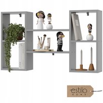 PÓŁKA Regał na Książki Ścianę do Salonu Pokoju Kuchni - SZARA SKANDYNAWSKA