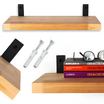 Półka Ścienna Drewniana z Metalowymi Uchwytem – Industrialny Styl i Trwałość 100 x 25