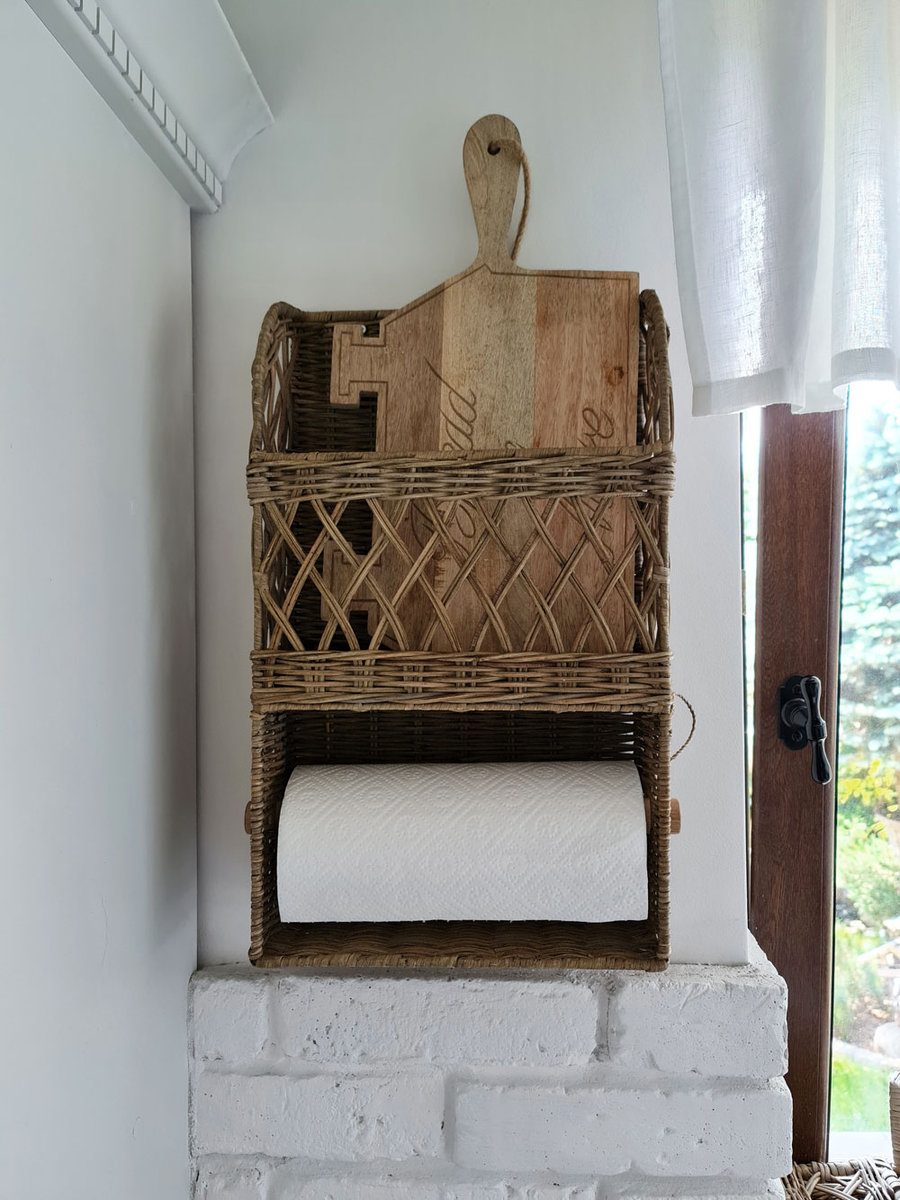 Półka Ścienna Hampton Rattan Z Uchwytem Na Ręcznik Kuchenny
