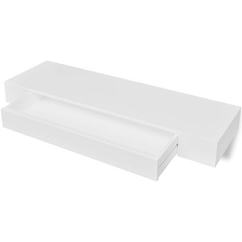 Półka ścienna z szufladą, biała, 80x25x8 cm - Zakito Europe