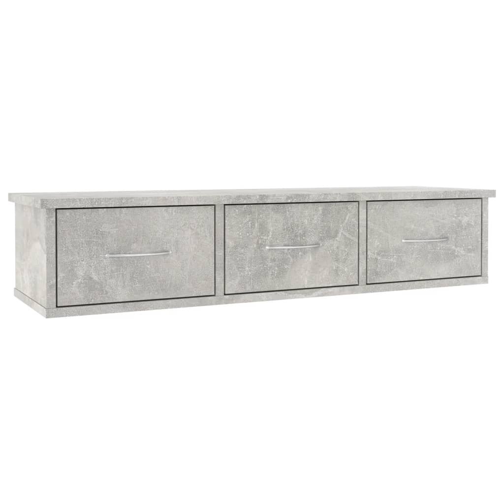Półka ścienna z szufladami VIDAXL, szarość betonu, 90x26x18,5 cm