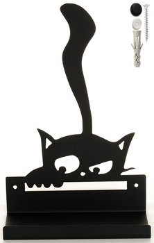 półka wisząca dekoracyjna metalowa czarna koty 22x34x10cm\LINIA - Inny producent