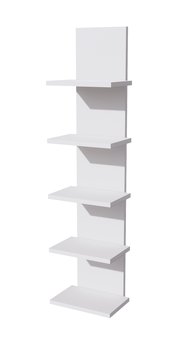 Półka wisząca pięć półek, 5 poziomów, biała panelowa nowoczesna ozdobna - Top Wood Meble
