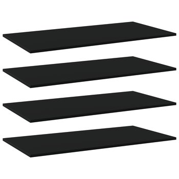 Półki na książki, 4 szt., czarne, 100x50x1,5 cm, płyta wiórowa - vidaXL