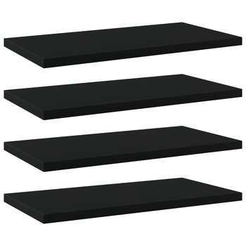 Półki na książki, 4 szt., czarne, 40x20x1,5 cm, płyta wiórowa - vidaXL