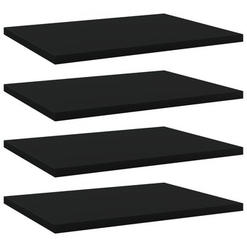 Półki na książki, 4 szt., czarne, 40x30x1,5 cm, płyta wiórowa - vidaXL