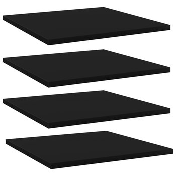 Półki na książki, 4 szt., czarne, 40x40x1,5 cm, płyta wiórowa - vidaXL