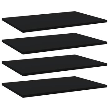 Półki na książki, 4 szt., czarne, 60x40x1,5 cm, płyta wiórowa - vidaXL