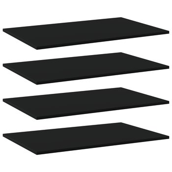 Półki na książki, 4 szt., czarne, 80x50x1,5 cm, płyta wiórowa - vidaXL