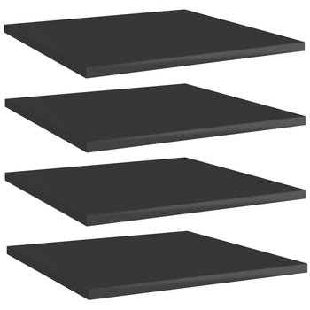 Półki na książki, 4 szt., wysoki połysk, czarne, 40x40x1,5 cm - vidaXL