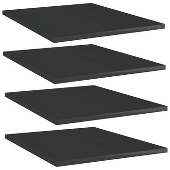 Półki na książki, 4 szt., wysoki połysk, czarne, 40x50x1,5 cm - vidaXL