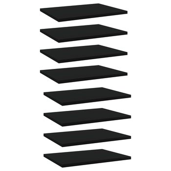 Półki na książki, 8 szt., czarne, 40x30x1,5 cm, płyta wiórowa - vidaXL