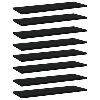 Półki na książki, 8 szt., czarne, 60x20x1,5 cm, płyta wiórowa - vidaXL