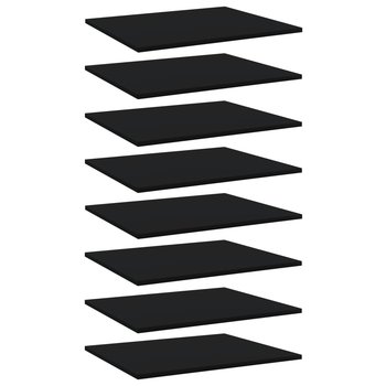 Półki na książki, 8 szt., czarne, 60x50x1,5 cm, płyta wiórowa - vidaXL