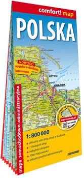 Polska. Laminowana mapa samochodowo-administracyjna 1:800 000 - Opracowanie zbiorowe