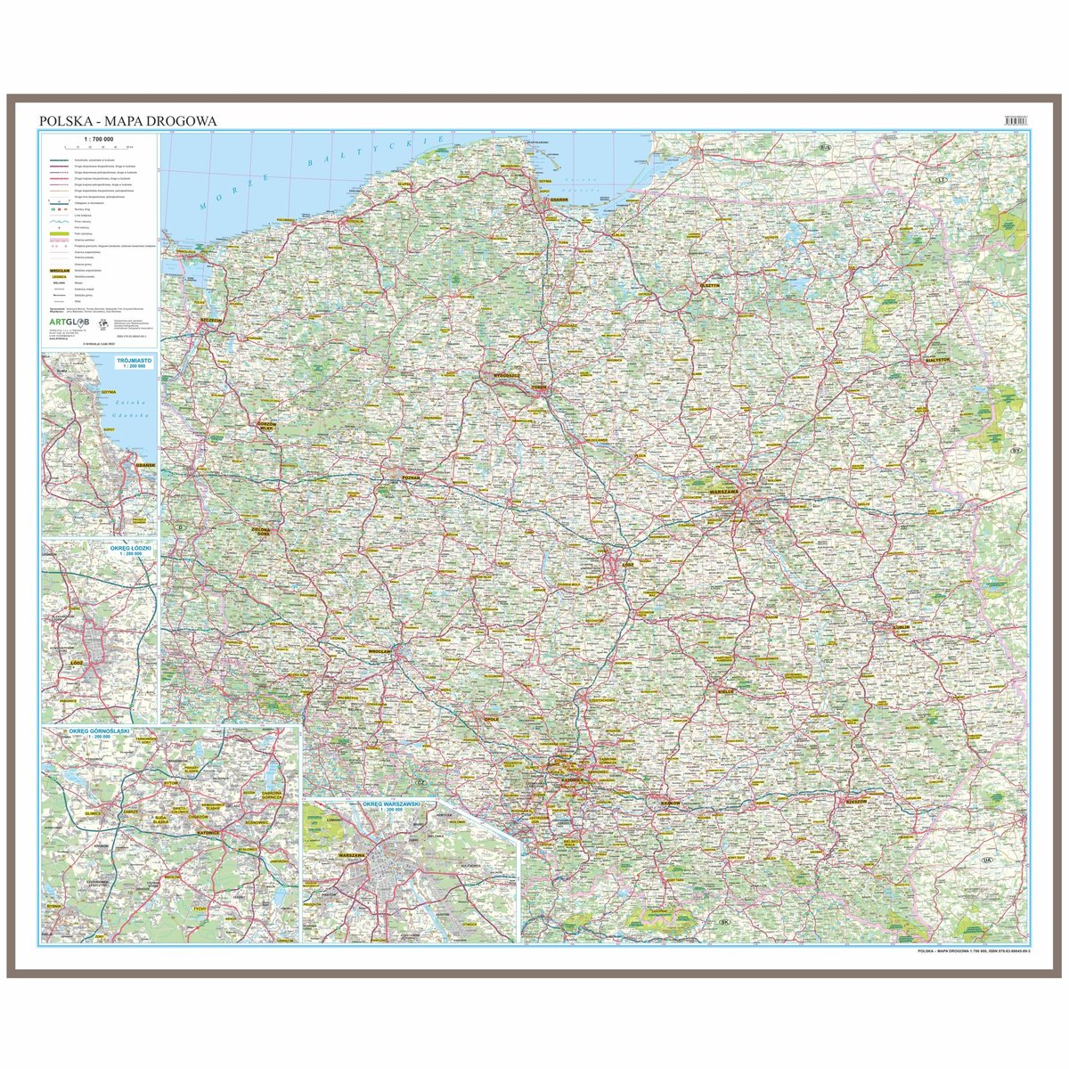 Фото - Настільна гра Artglob Polska mapa ścienna drogowa do wpinania - pinboard, 1:700 000, 