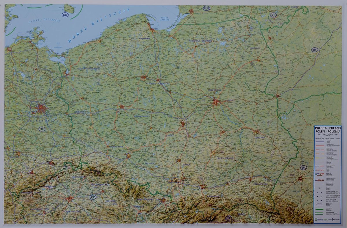 Zdjęcia - Gra planszowa Polska mapa ścienna plastyczna 1:800 000, Global Map