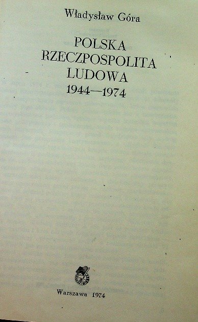 Polska Rzeczpospolita Ludowa 1944 1974 - W opisie | Książka w Empik