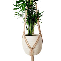 POLSKI KWIETNIK WISZĄCY ze sznurka Mocna MAKRAMA NA ROŚLINY