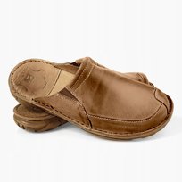 Polskie klapki męskie skórzane kryte 025 skóra naturalna MAXIMUS brązowe 42