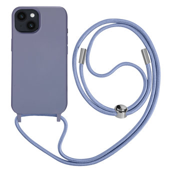 Półsztywne etui do iPhone'a 14 ze smyczą o długości 80 cm w kolorze fioletowym - Avizar