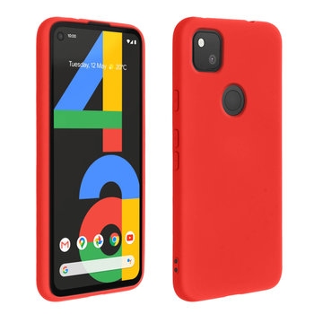 Półsztywne silikonowe etui Google Pixel 4A z miękkim w dotyku matowym wykończeniem – czerwone - Avizar
