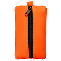 Pomarańczowe etui na klucze skóra naturalna kółeczko do klucza funkcjonalne na suwak