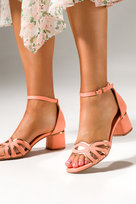 Pomarańczowe sandały damskie na ozdobnym klocku ze skórzaną wkładką Casu U24X2-O-40