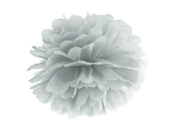 Pompon bibułowy "Classic", srebrny, 25 cm - PartyDeco