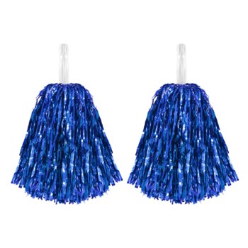 Pompony cheerleaderki niebieskie błyszczące 2szt - Inna marka
