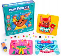 POMPONY DLA DZIECI ZESTAW KREATYWNY ZABAWKA 1000 ELEMENTÓW 16 WZORÓW Inna marka